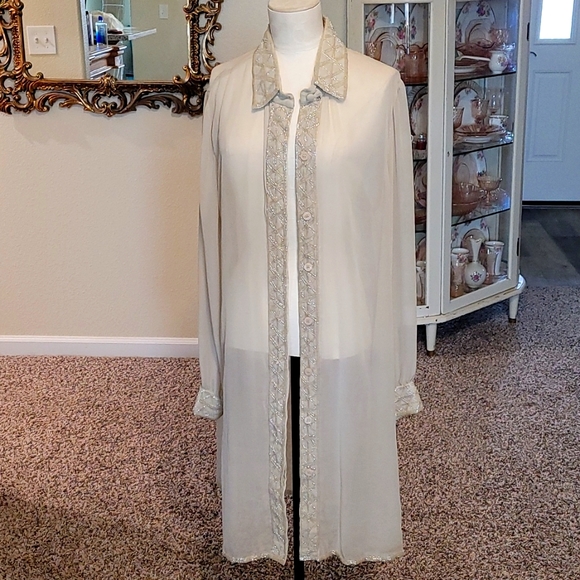 Elegant Beaded Vintage Duster